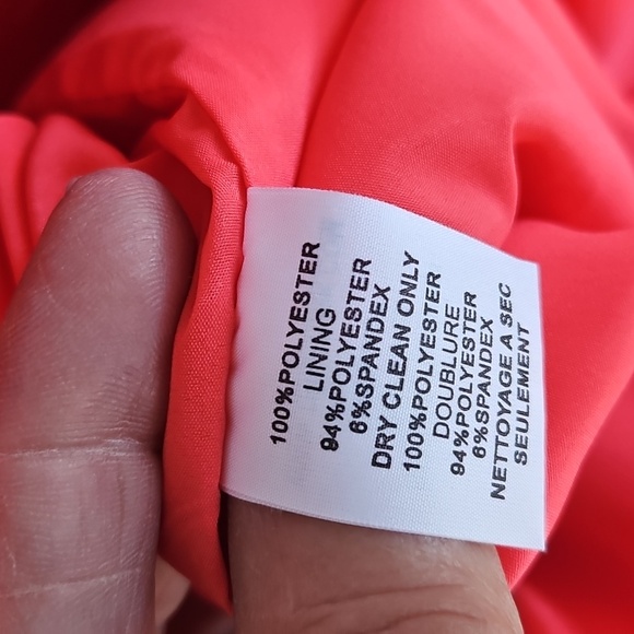 Trina Turk Vibrant Coral Cold Shoulder Ruffle Mini Dress M - Picture 9 of 10